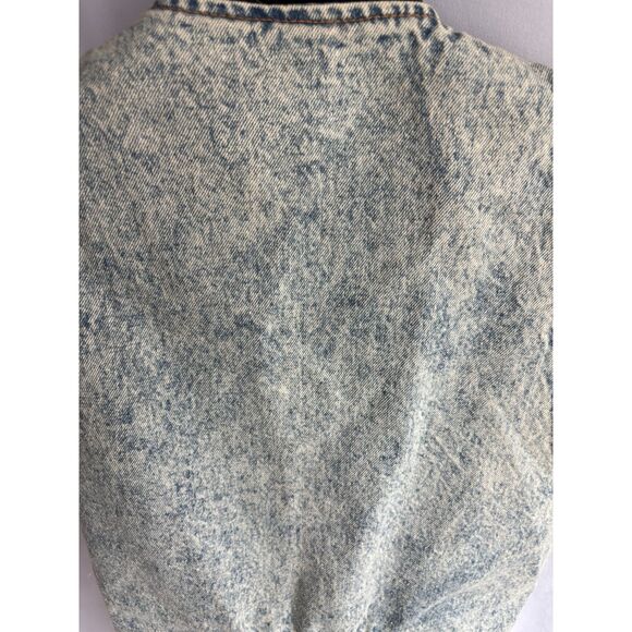 Vintage Jordache Denim Vest Light Acid Wash Size S Biker Retro Western Cotton - Picture 6 of 11